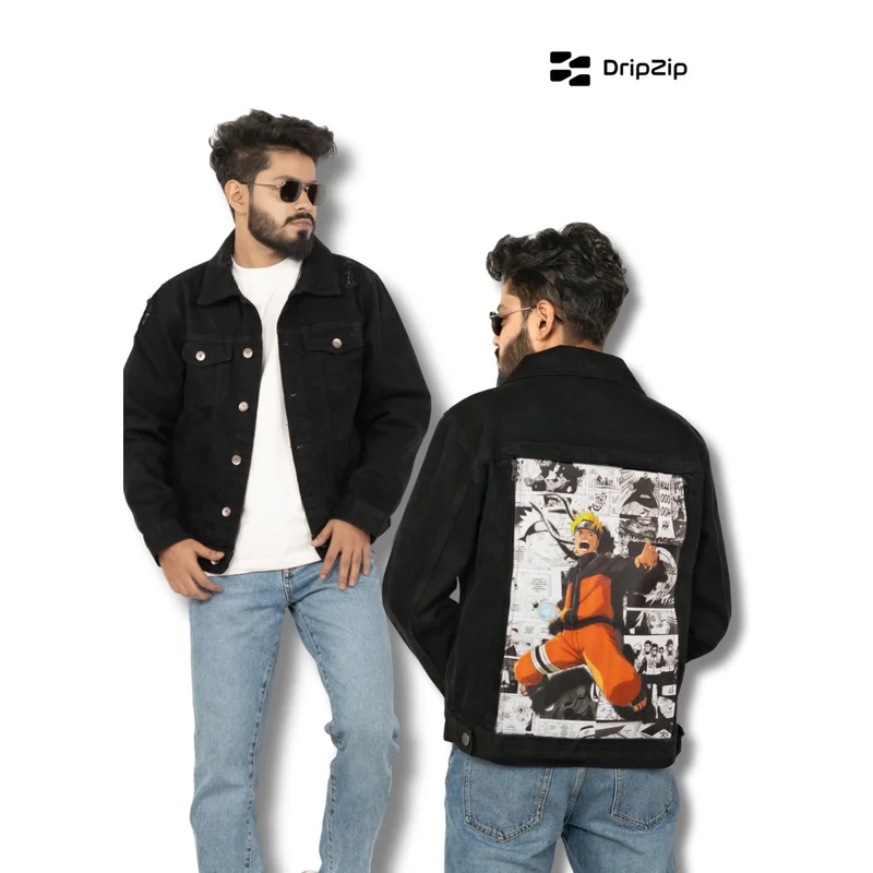 Black Denim Jacket - Naruto